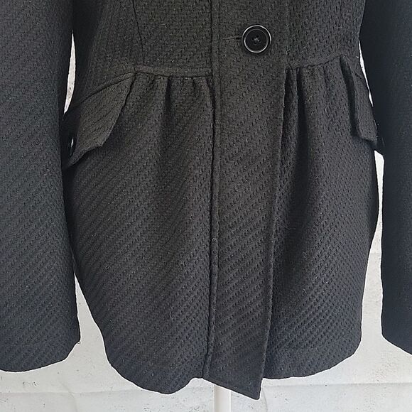 Billabong peacoat tailored basketweave in black Women's Size M - Picture 3 of 15